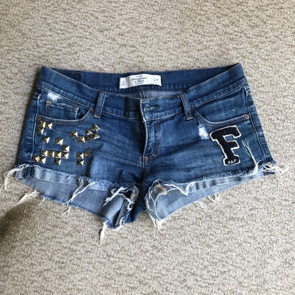 Abercrombie Studded Denim Shorts